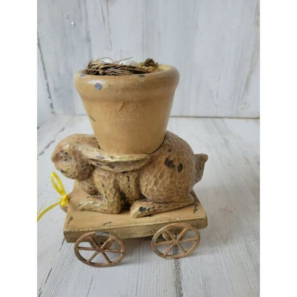 Easter Bunny cart unique spring decor - Picture 4 of 7